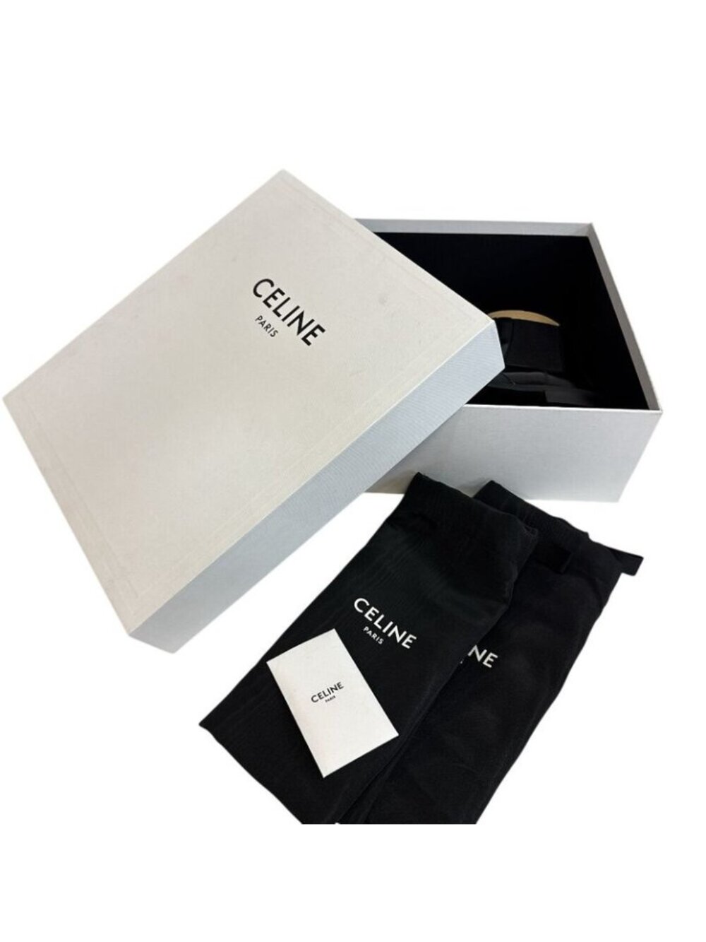 Celine Perforated Logo Side Gore Short Triomphe Leather Boots Black - Picture 8 of 8